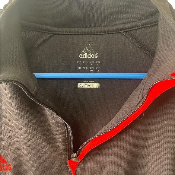 Adidas Men's Black Jacket with Red and White Accents - Picture 5 of 6